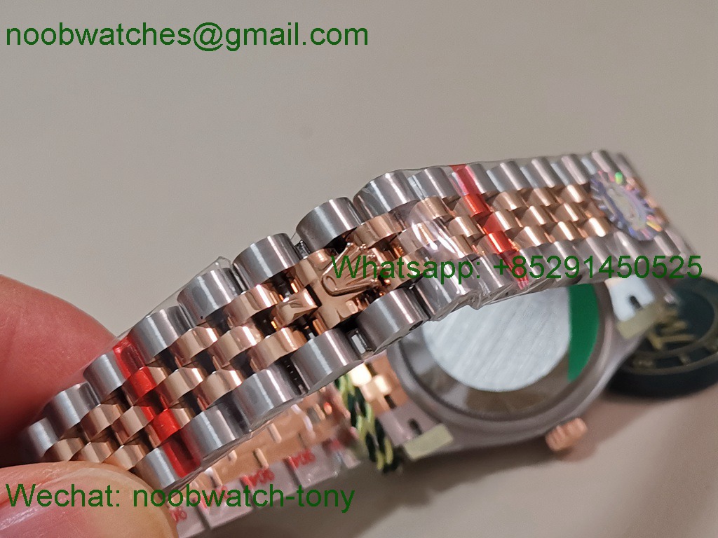Replica Rolex DateJust 31mm Two Tone SS Rose Gold TWF Best Brown Dial A2824