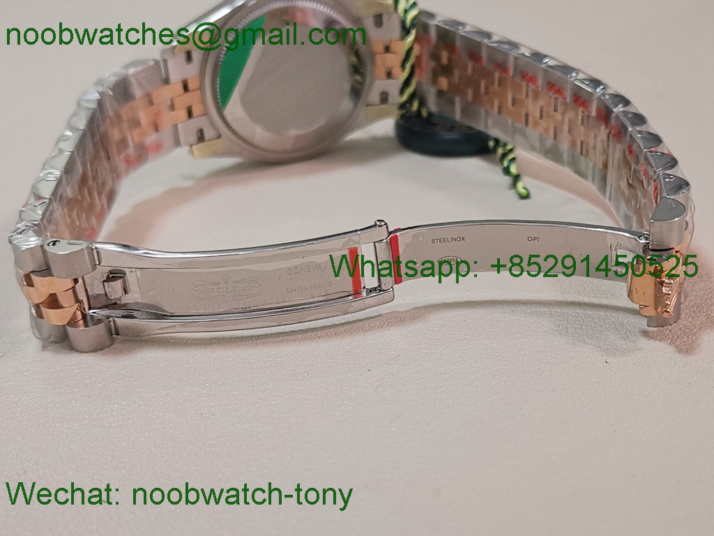 Replica Rolex DateJust 31mm Two Tone SS Rose Gold TWF Best Brown Dial A2824