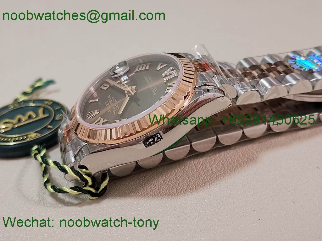 Replica Rolex DateJust 31mm Two Tone SS Rose Gold TWF Best Brown Dial A2824