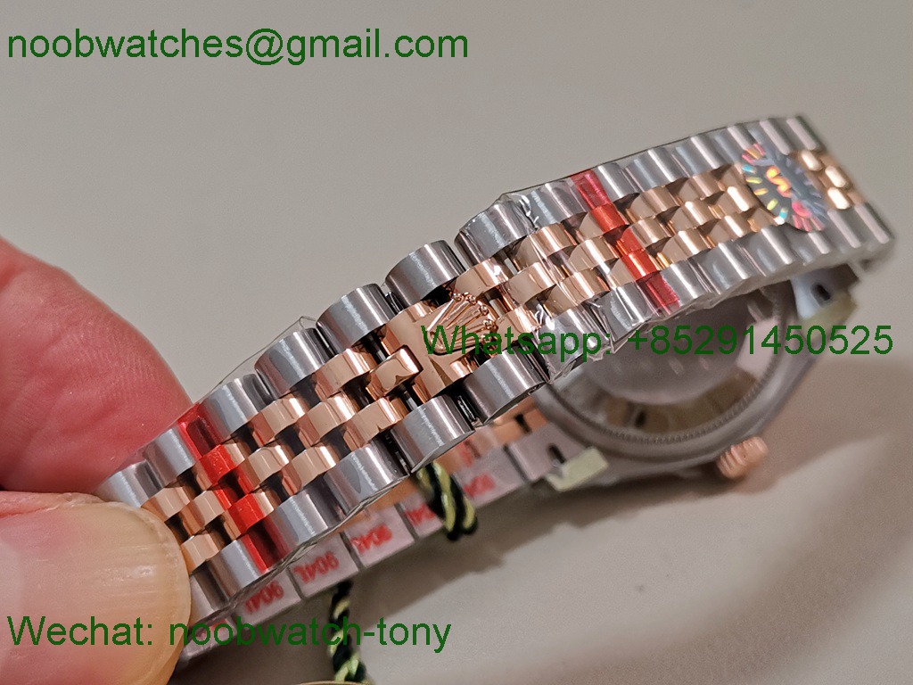 Replica Rolex DateJust 31mm Two Tone SS Rose Gold TWF Best Brown Dial A2824