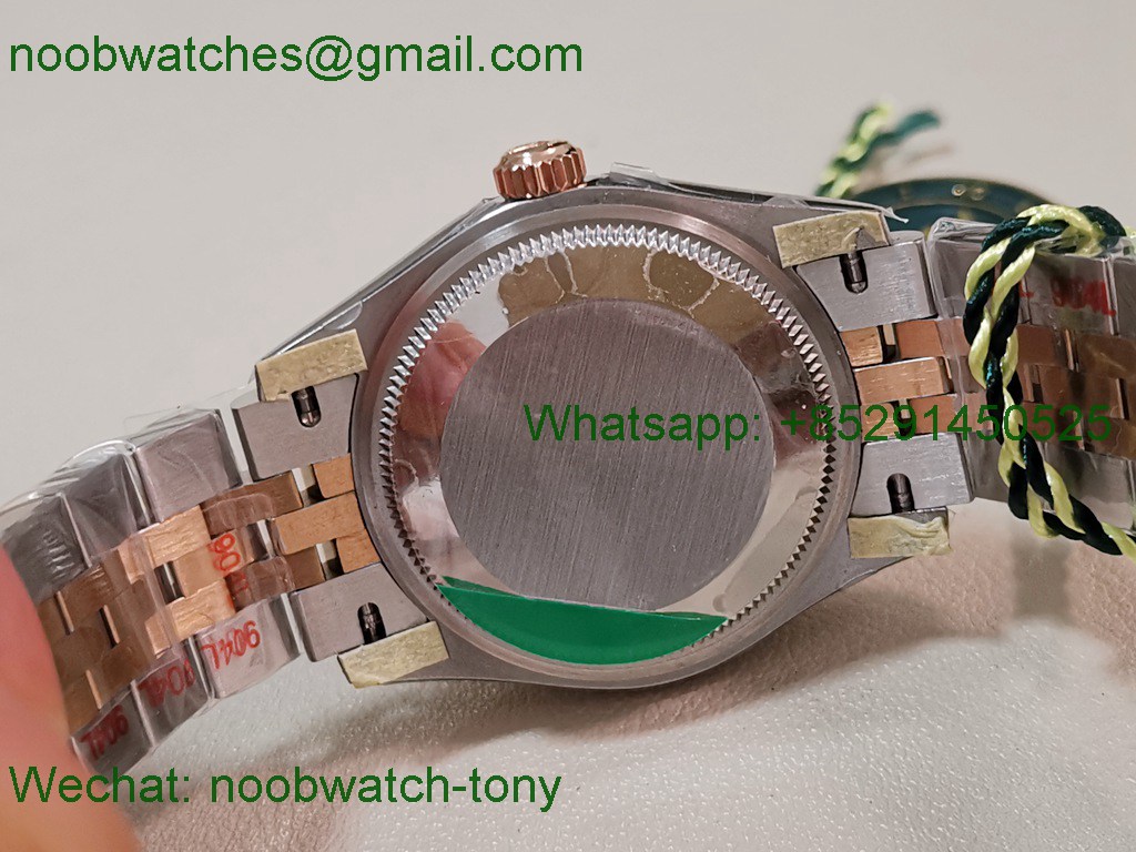 Replica Rolex DateJust 31mm Two Tone SS Rose Gold TWF Best Brown Dial A2824