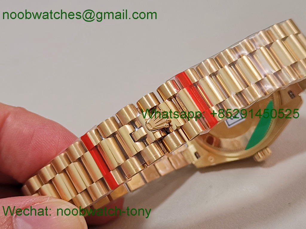 Replica Rolex DateJust 31mm Yellow Gold GSF Best MOP Mother of Pearl Dial Diamond Bezel A2824
