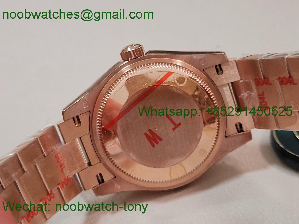 Replica Rolex DateJust 31mm Rose Gold TWF Best Brown Dial A2824