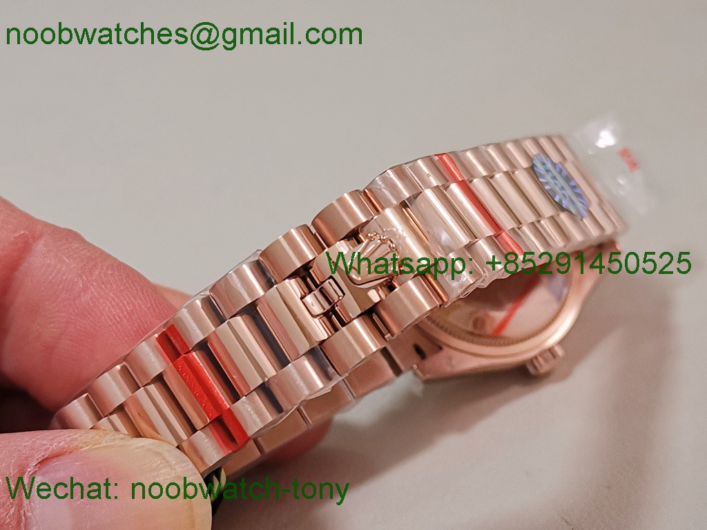 Replica Rolex DateJust 31mm Rose Gold TWF Best Brown Dial A2824