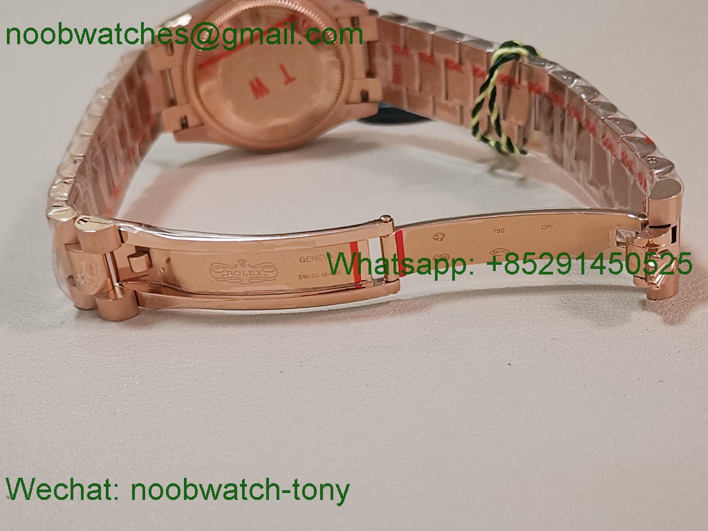 Replica Rolex DateJust 31mm Rose Gold TWF Best Brown Dial A2824