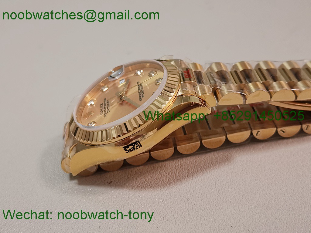 Replica Rolex DateJust 31mm Yellow Gold TWF Best Golden Dial A2824
