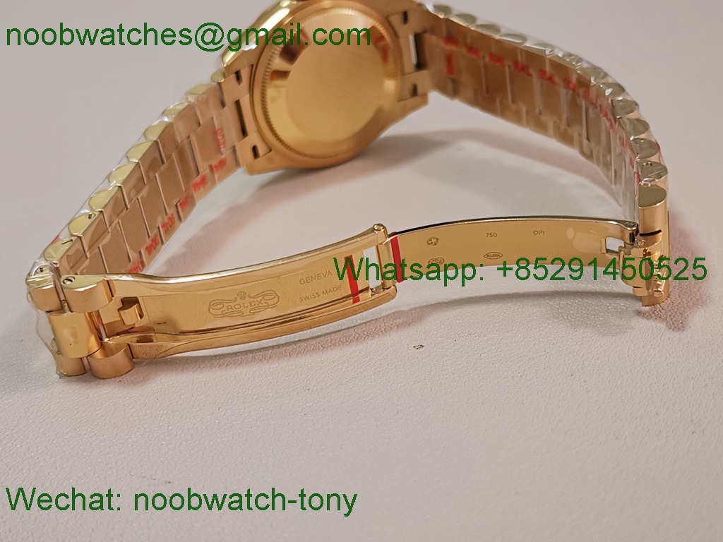 Replica Rolex DateJust 31mm Yellow Gold TWF Best Golden Dial A2824