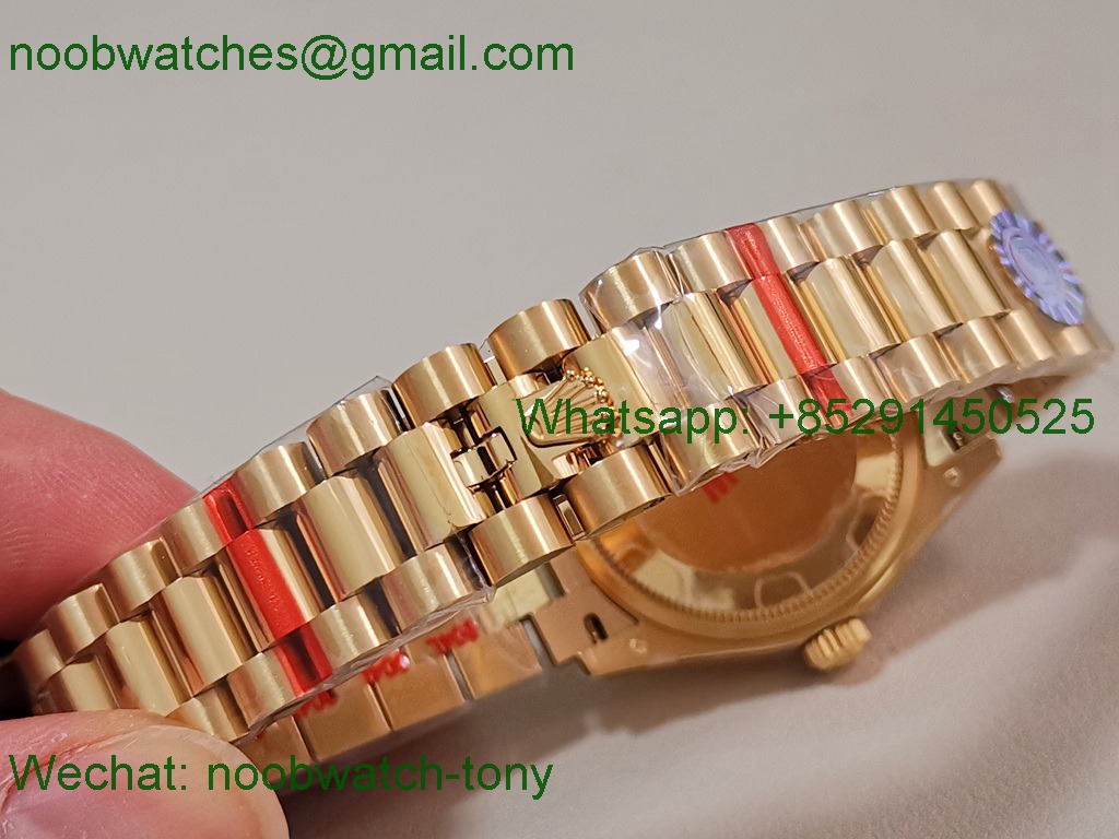 Replica Rolex DateJust 31mm Yellow Gold TWF Best Green Dial A2824