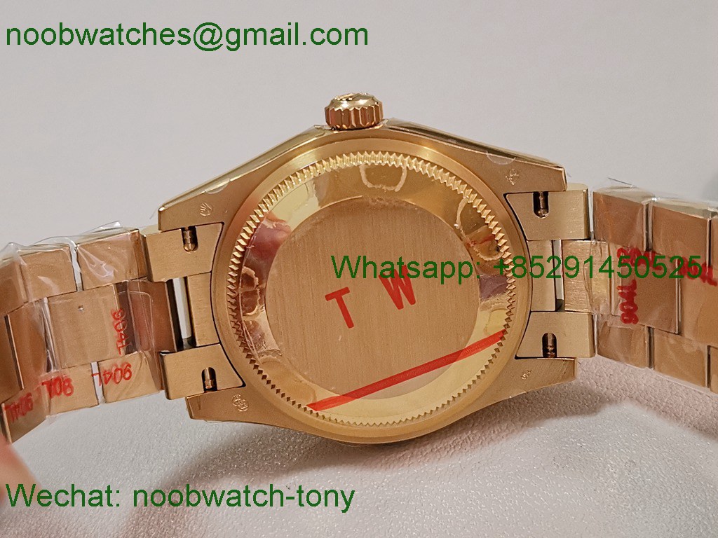 Replica Rolex DateJust 31mm Yellow Gold TWF Best Green Dial A2824