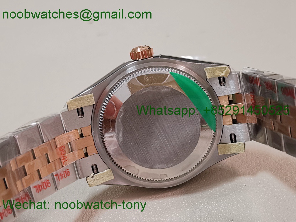 Replica Rolex DateJust 31mm Two Tone SS Rose Gold TWF Best Purple Dial A2824