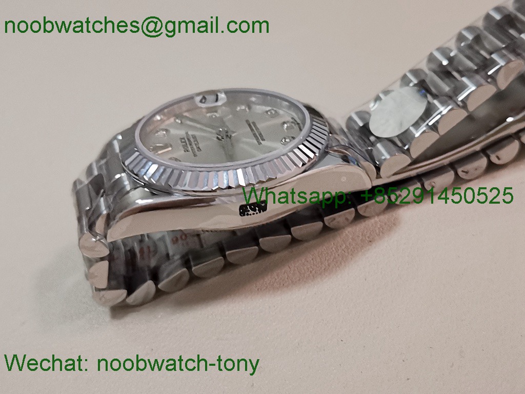 Replica Rolex DateJust 31mm A+F Best Silver Dial Diamond Markers A2824