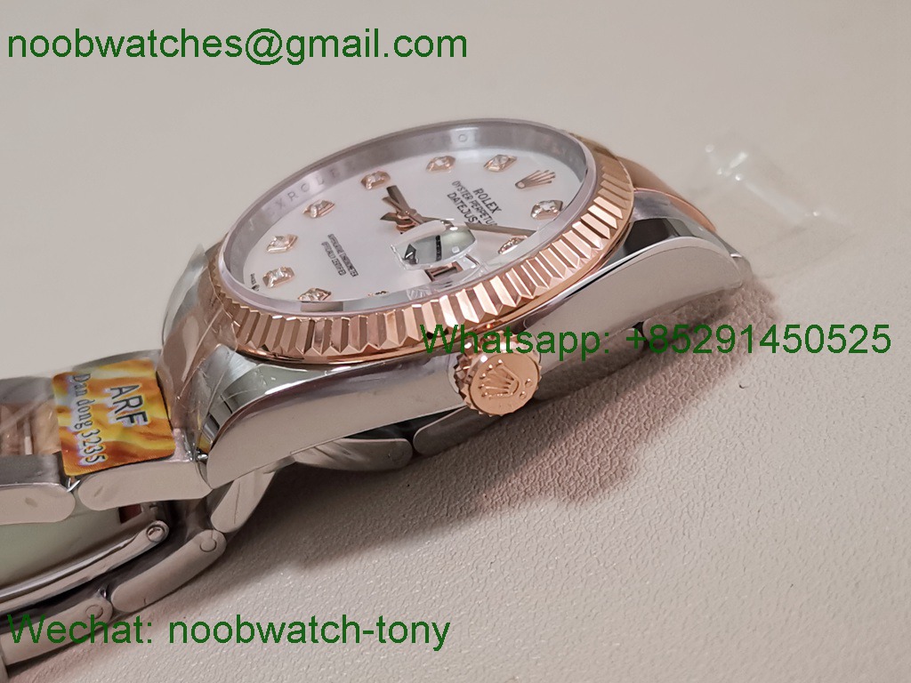 Replica Rolex DateJust 36mm SS Rose Gold 126231 ARF 1:1 Best SuperClone MOP Mother of Pearl Dial SH3235
