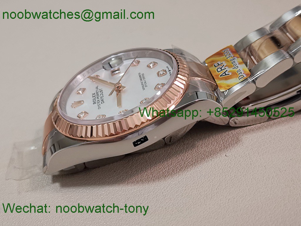 Replica Rolex DateJust 36mm SS Rose Gold 126231 ARF 1:1 Best SuperClone MOP Mother of Pearl Dial SH3235
