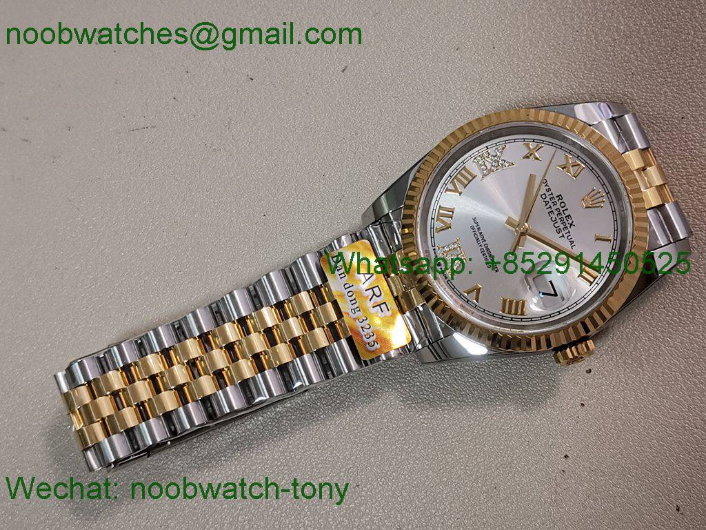 Replica Rolex DateJust 36mm SS Yellow Gold 126231 ARF 1:1 Best SuperClone Silver Dial SH3235