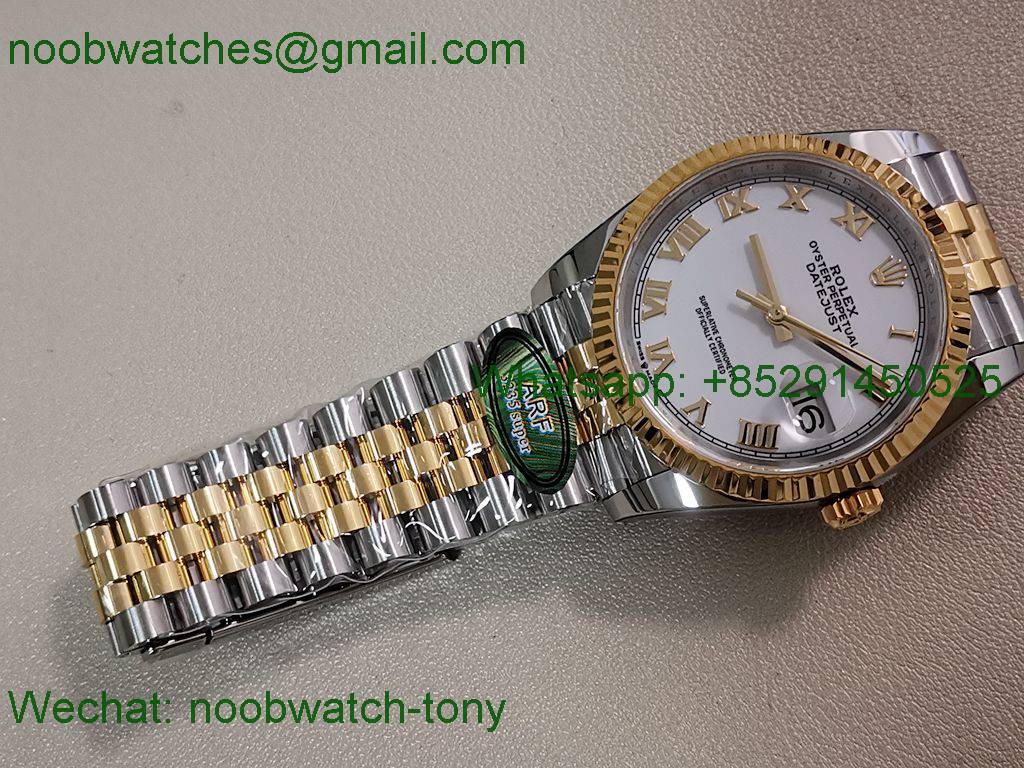 Replica Rolex DateJust 36mm SS Yellow Gold 126231 ARF 1:1 Best SuperClone White Dial SH3235
