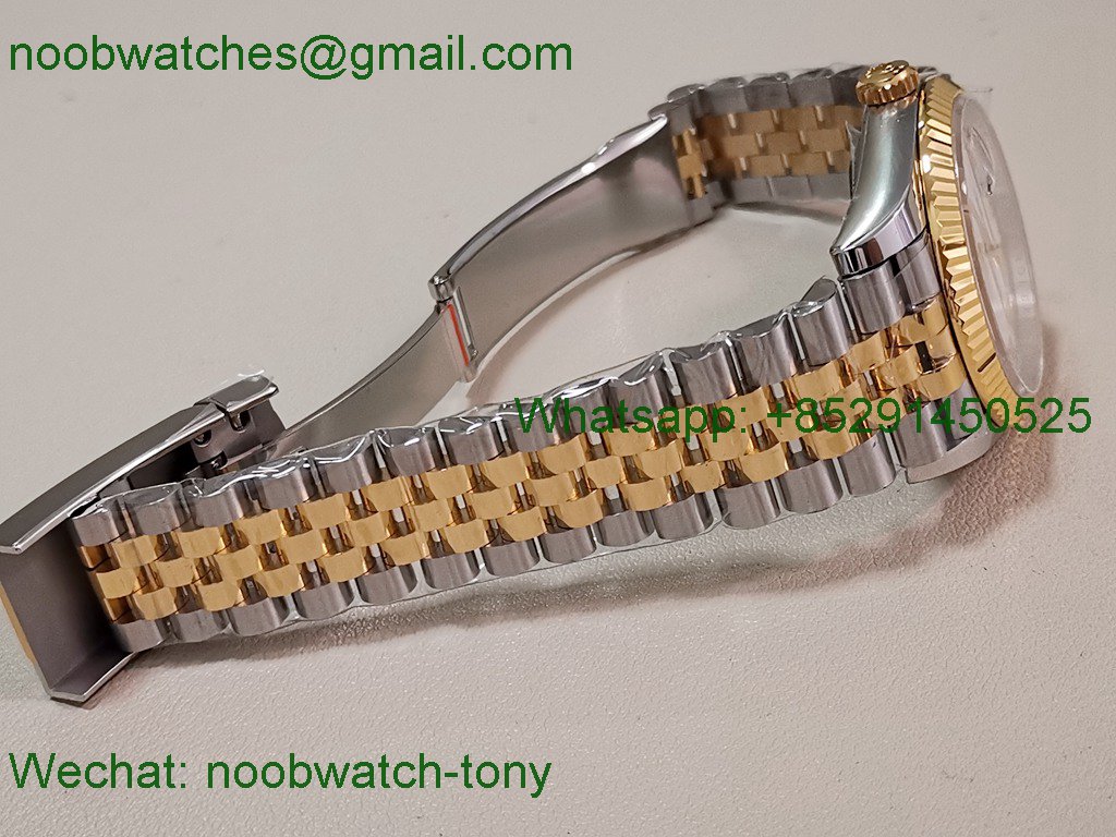 Replica Rolex DateJust 36mm SS Yellow Gold 126231 ARF 1:1 Best SuperClone White Dial SH3235