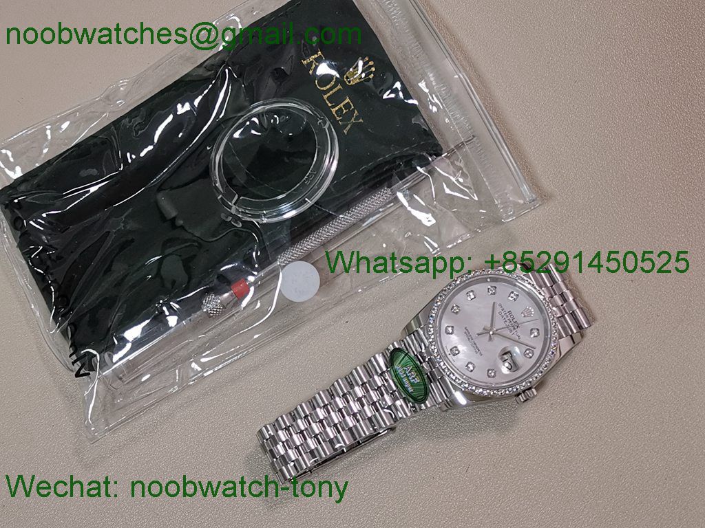 Replica Rolex DateJust 36mm 126234 ARF 1:1 Best SuperClone Mother of Pearl Dial Diamond Bezel SH3235