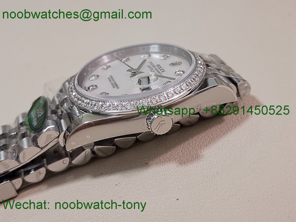 Replica Rolex DateJust 36mm 126234 ARF 1:1 Best SuperClone Mother of Pearl Dial Diamond Bezel SH3235