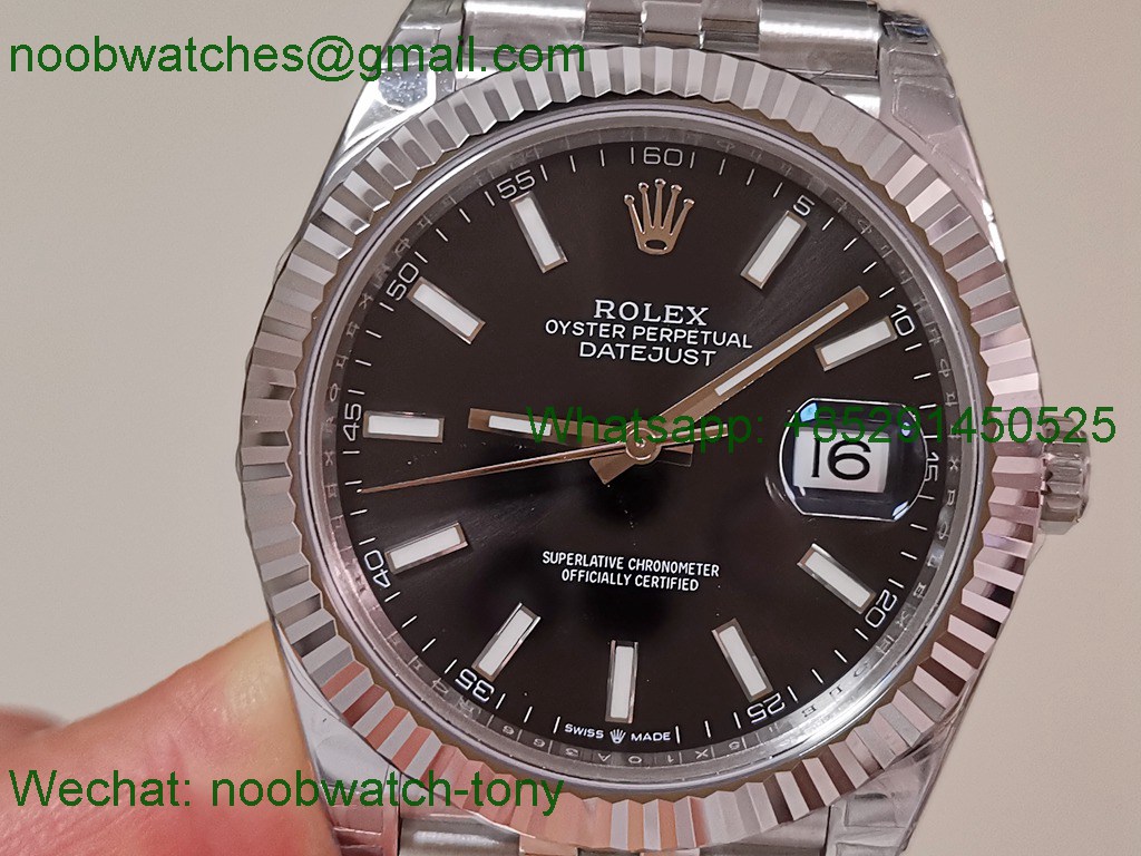 Replica Rolex DateJust 41mm 126334 V2 VSF 1:1 Best SuperClone Black Dial Jubilee DD3235