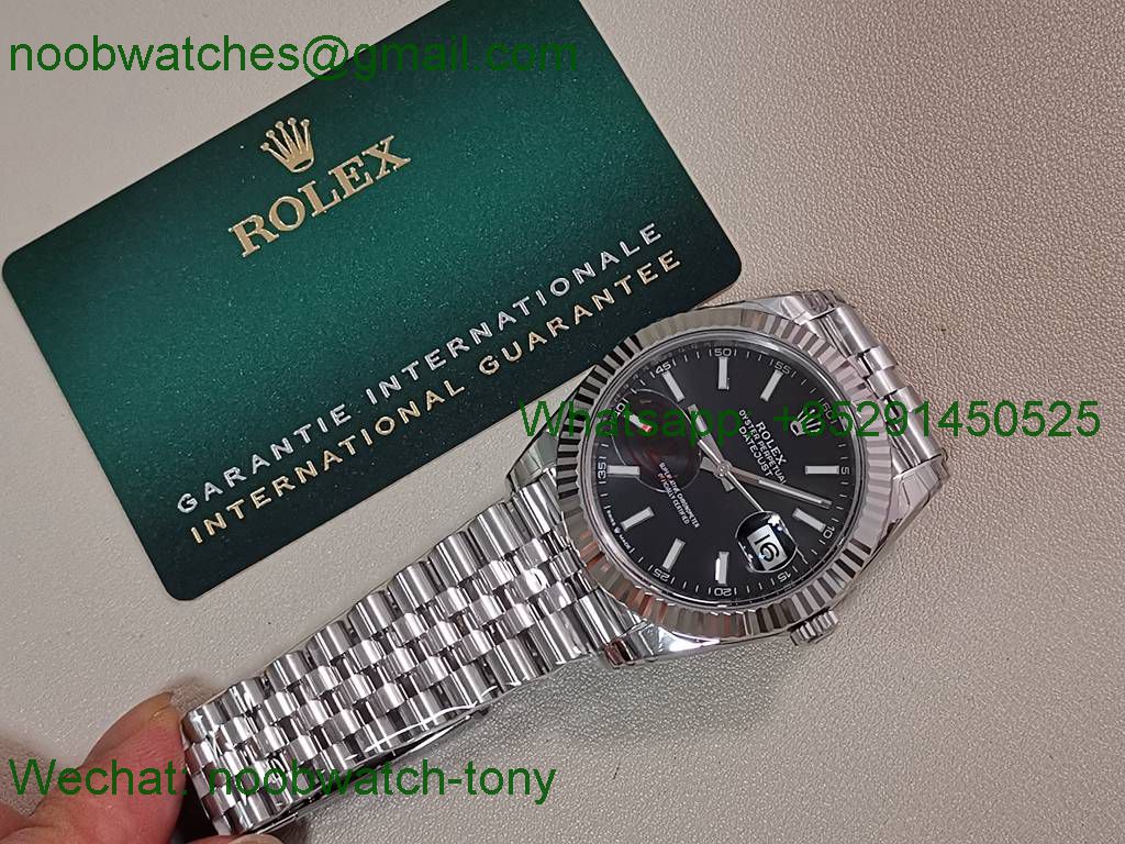 Replica Rolex DateJust 41mm 126334 V2 VSF 1:1 Best SuperClone Black Dial Jubilee DD3235