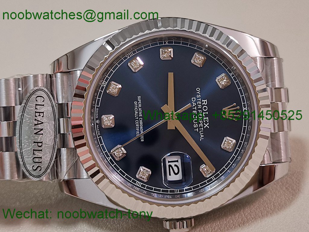 Replica Rolex DateJust 41mm 126334 V2 VSF 1:1 Best SuperClone Blue Diamond Dial Jubilee DD3235