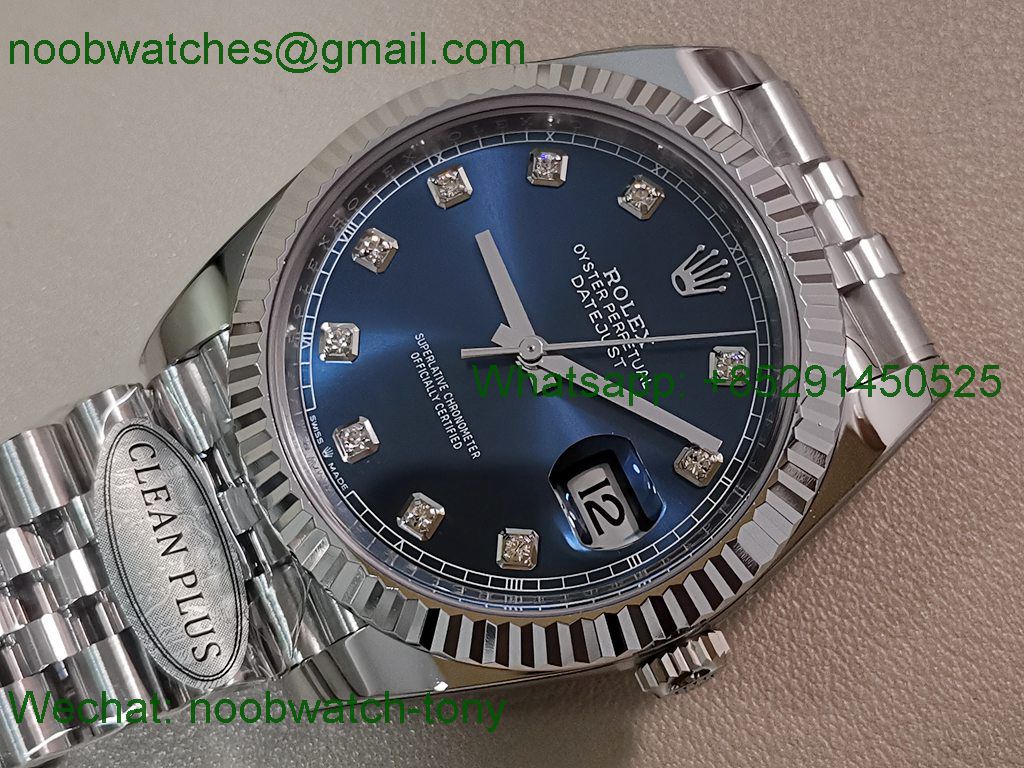 Replica Rolex DateJust 41mm 126334 V2 VSF 1:1 Best SuperClone Blue Diamond Dial Jubilee DD3235