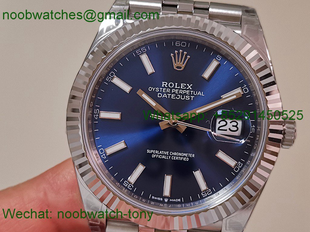 Replica Rolex DateJust 41mm 126334 V2 VSF 1:1 Best SuperClone Blue Dial Jubilee DD3235