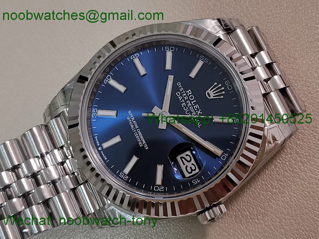 Replica Rolex DateJust 41mm 126334 V2 VSF 1:1 Best SuperClone Blue Dial Jubilee DD3235