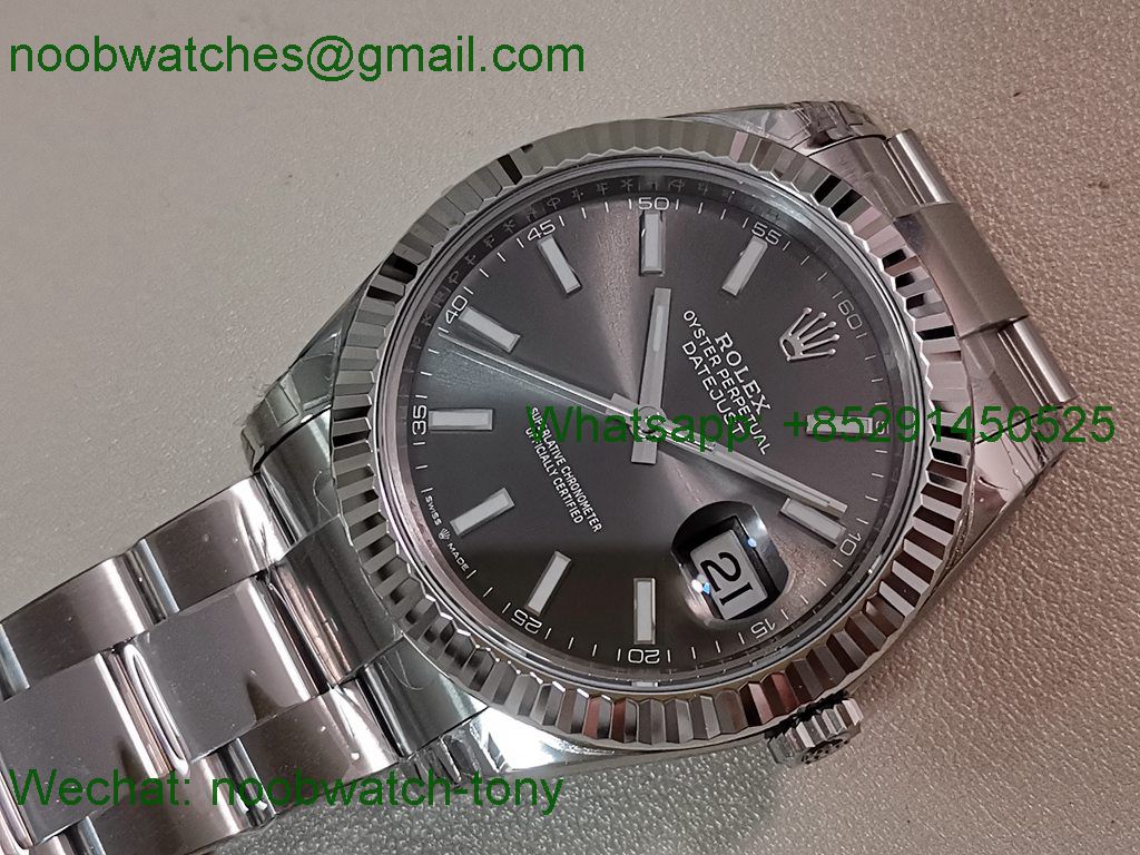 Replica Rolex DateJust 41mm 126334 V2 VSF 1:1 Best SuperClone Gray Dial Oyster DD3235