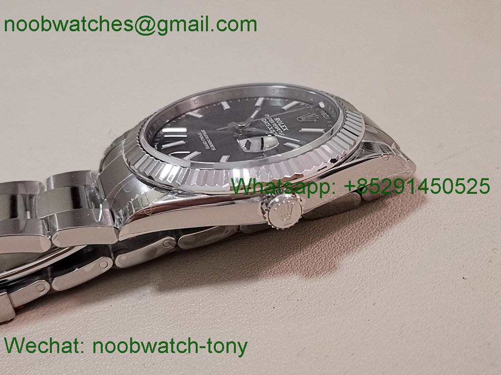 Replica Rolex DateJust 41mm 126334 V2 VSF 1:1 Best SuperClone Gray Dial Oyster DD3235