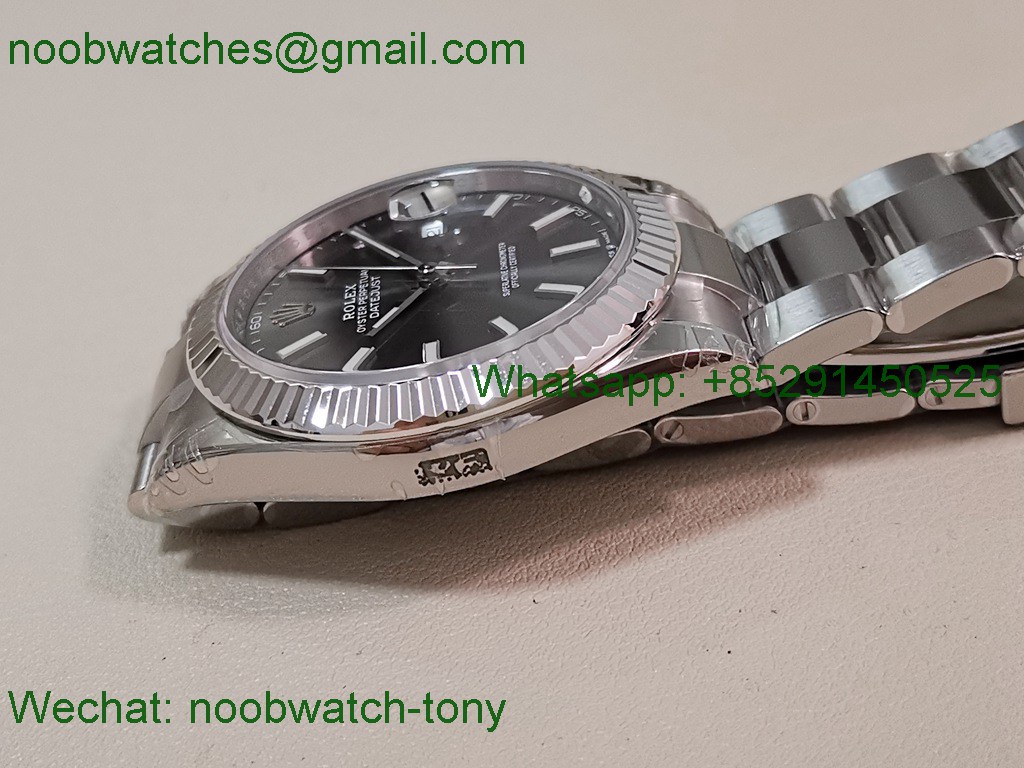 Replica Rolex DateJust 41mm 126334 V2 VSF 1:1 Best SuperClone Gray Dial Oyster DD3235