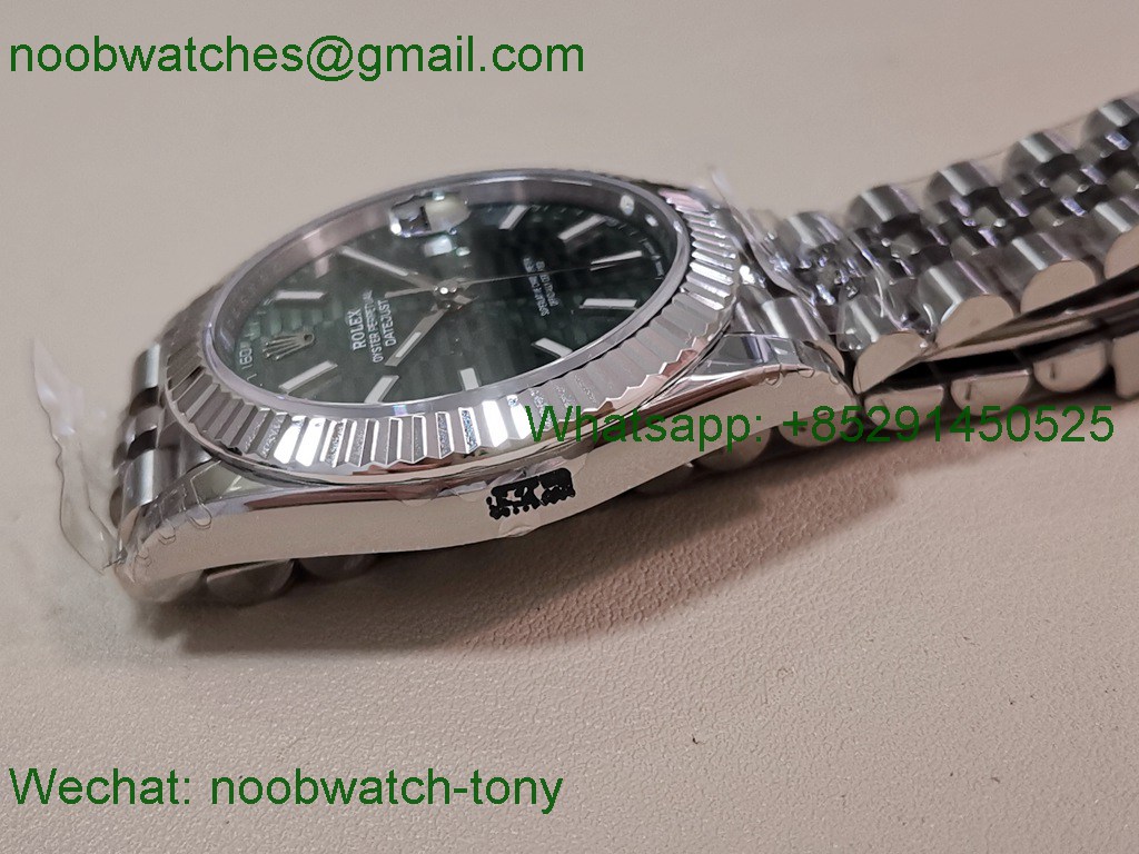 Replica Rolex DateJust 41mm 126334 V2 VSF 1:1 Best SuperClone Green Motif Dial Julibee DD3235