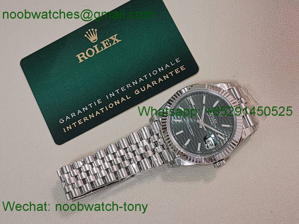 Replica Rolex DateJust 41mm 126334 V2 VSF 1:1 Best SuperClone Green Motif Dial Julibee DD3235