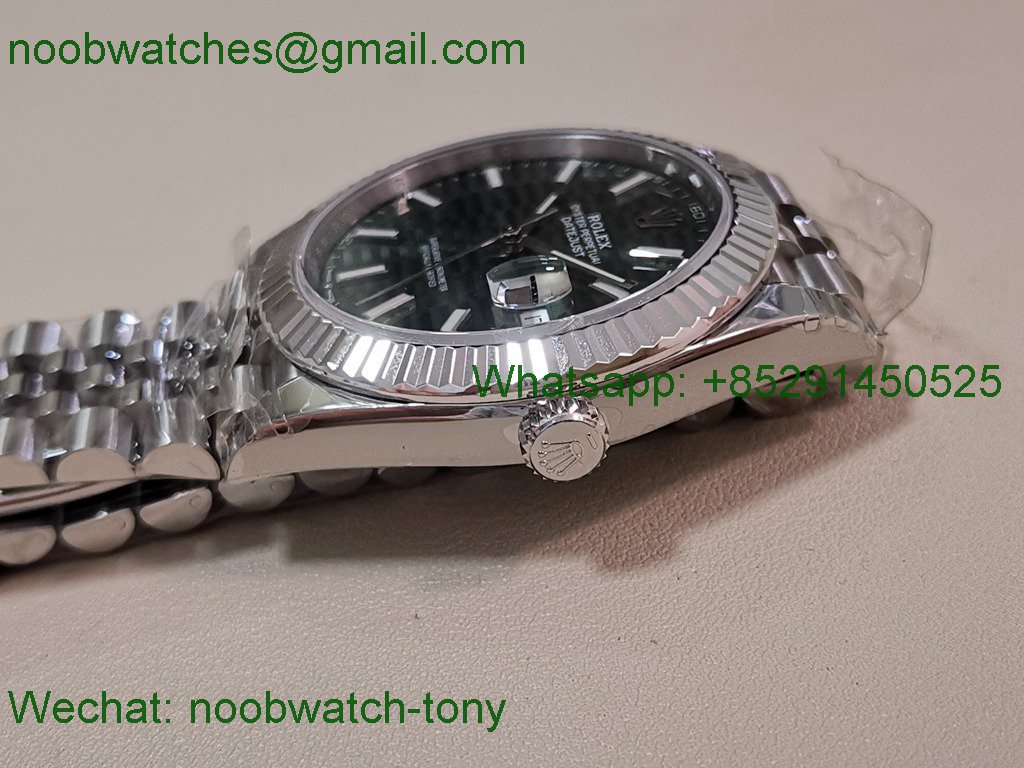 Replica Rolex DateJust 41mm 126334 V2 VSF 1:1 Best SuperClone Green Motif Dial Julibee DD3235