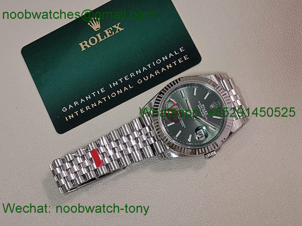 Replica Rolex DateJust 41mm 126334 V2 VSF 1:1 Best SuperClone Mint Green Dial Julibee DD3235