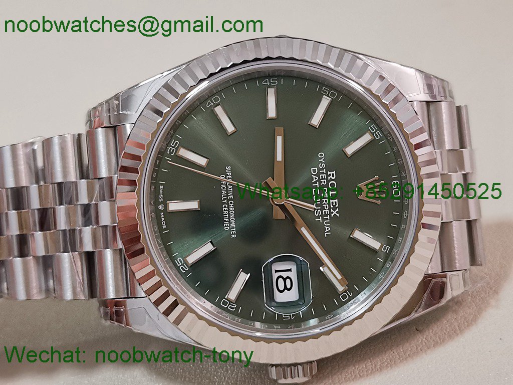 Replica Rolex DateJust 41mm 126334 V2 VSF 1:1 Best SuperClone Mint Green Dial Julibee DD3235