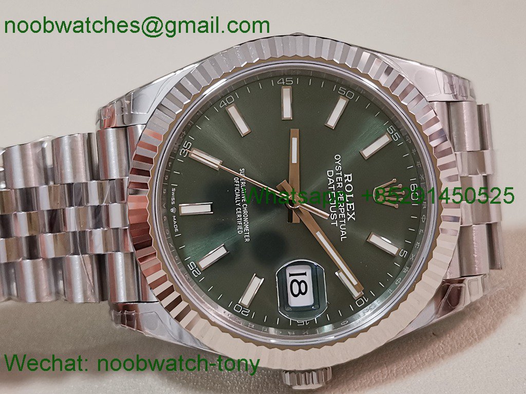 Replica Rolex DateJust 41mm 126334 V2 VSF 1:1 Best SuperClone Mint Green Dial Julibee DD3235