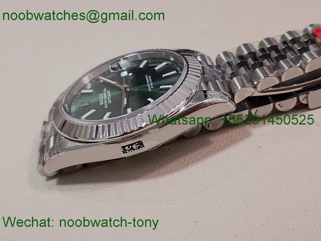 Replica Rolex DateJust 41mm 126334 V2 VSF 1:1 Best SuperClone Mint Green Dial Julibee DD3235