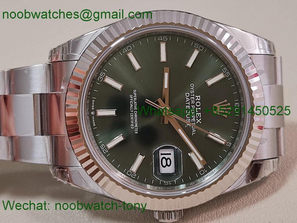 Replica Rolex DateJust 41mm 126334 V2 VSF 1:1 Best SuperClone Mint Green Dial Oyster DD3235