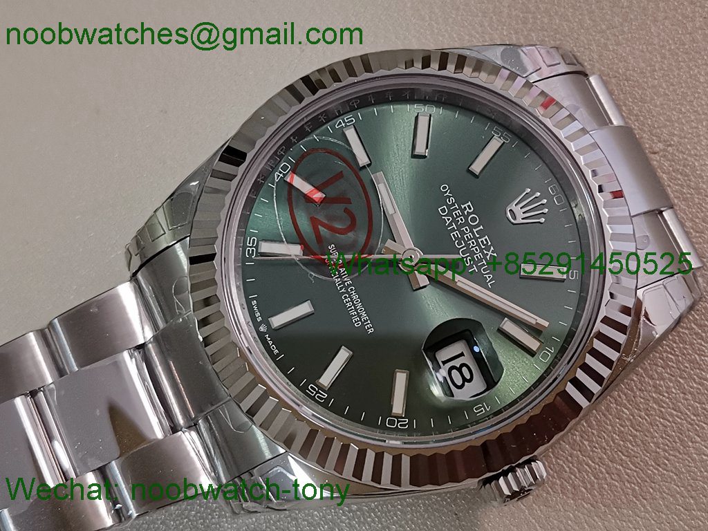 Replica Rolex DateJust 41mm 126334 V2 VSF 1:1 Best SuperClone Mint Green Dial Oyster DD3235