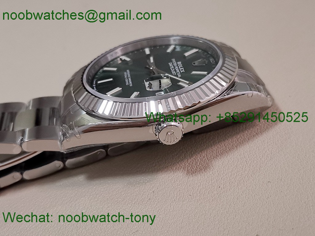 Replica Rolex DateJust 41mm 126334 V2 VSF 1:1 Best SuperClone Mint Green Dial Oyster DD3235