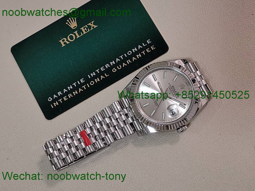 Replica Rolex DateJust 41mm 126334 V2 VSF 1:1 Best SuperClone Silver Dial Julibee DD3235