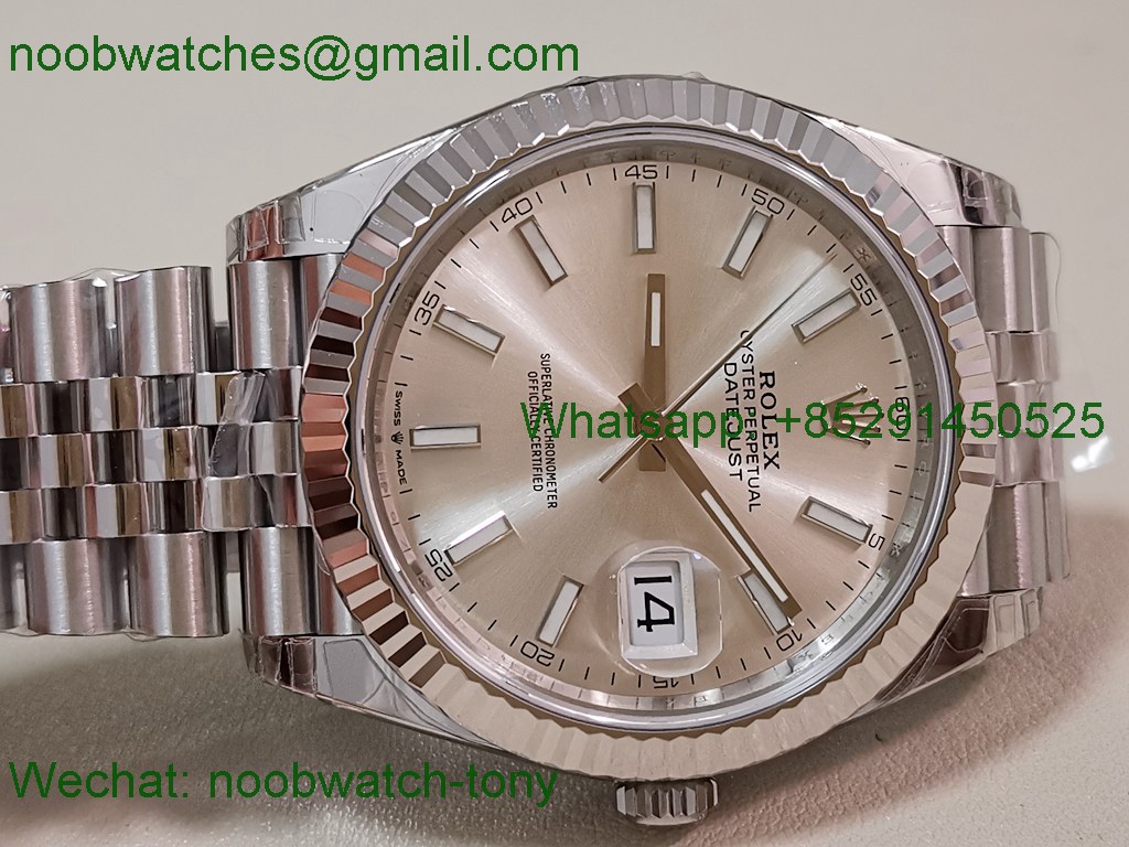 Replica Rolex DateJust 41mm 126334 V2 VSF 1:1 Best SuperClone Silver Dial Julibee DD3235