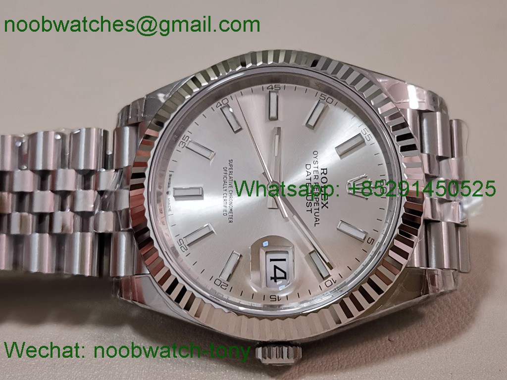 Replica Rolex DateJust 41mm 126334 V2 VSF 1:1 Best SuperClone Silver Dial Julibee DD3235