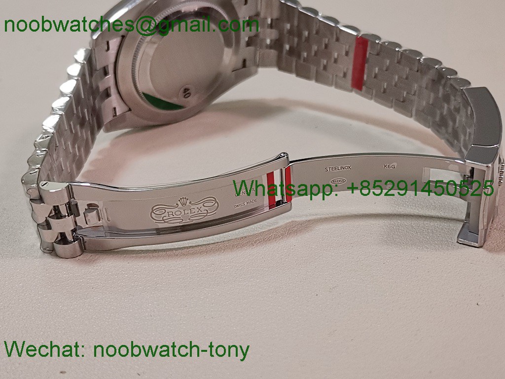 Replica Rolex DateJust 41mm 126334 V2 VSF 1:1 Best SuperClone Wimbledon Gray Dial Green Roma Julibee DD3235