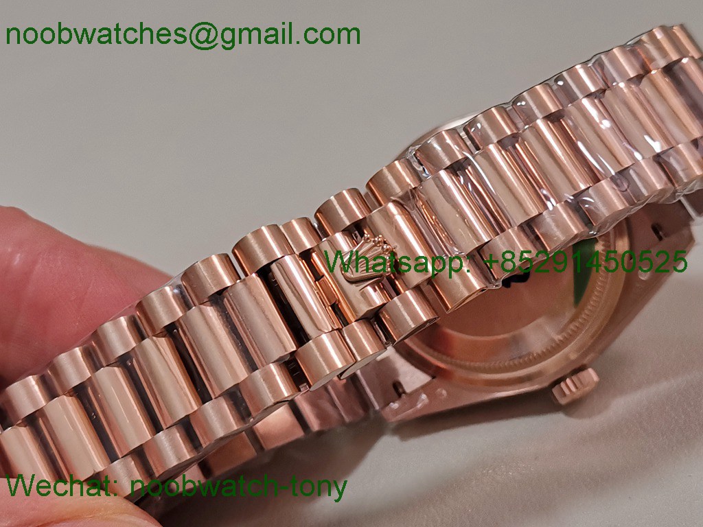 Replica Rolex DayDate 128235 Heavy Gain Weight Rose Gold QF 1:1 Best SuperClone Blue Diamond Dial President Bracelet