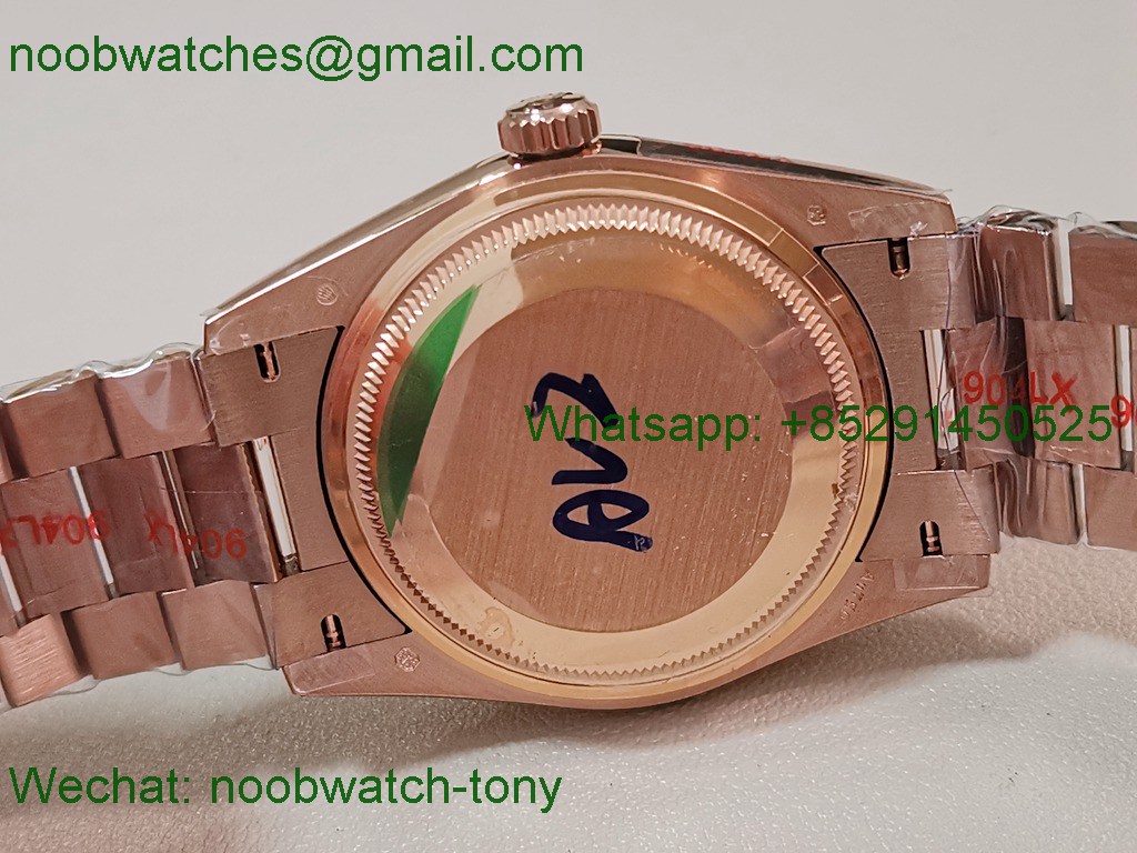 Replica Rolex DayDate 128235 Heavy Gain Weight Rose Gold QF 1:1 Best SuperClone Blue Diamond Dial President Bracelet