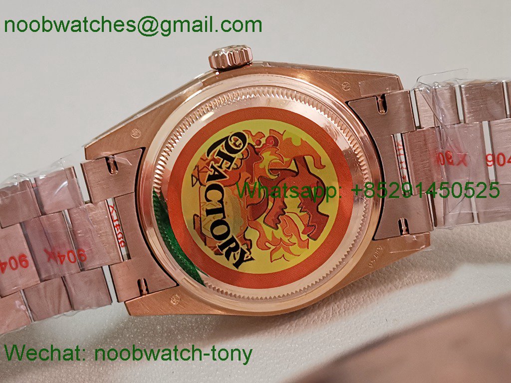 Replica Rolex DayDate 128235 Heavy Gain Weight Rose Gold QF 1:1 Best SuperClone RG Dial President Bracelet