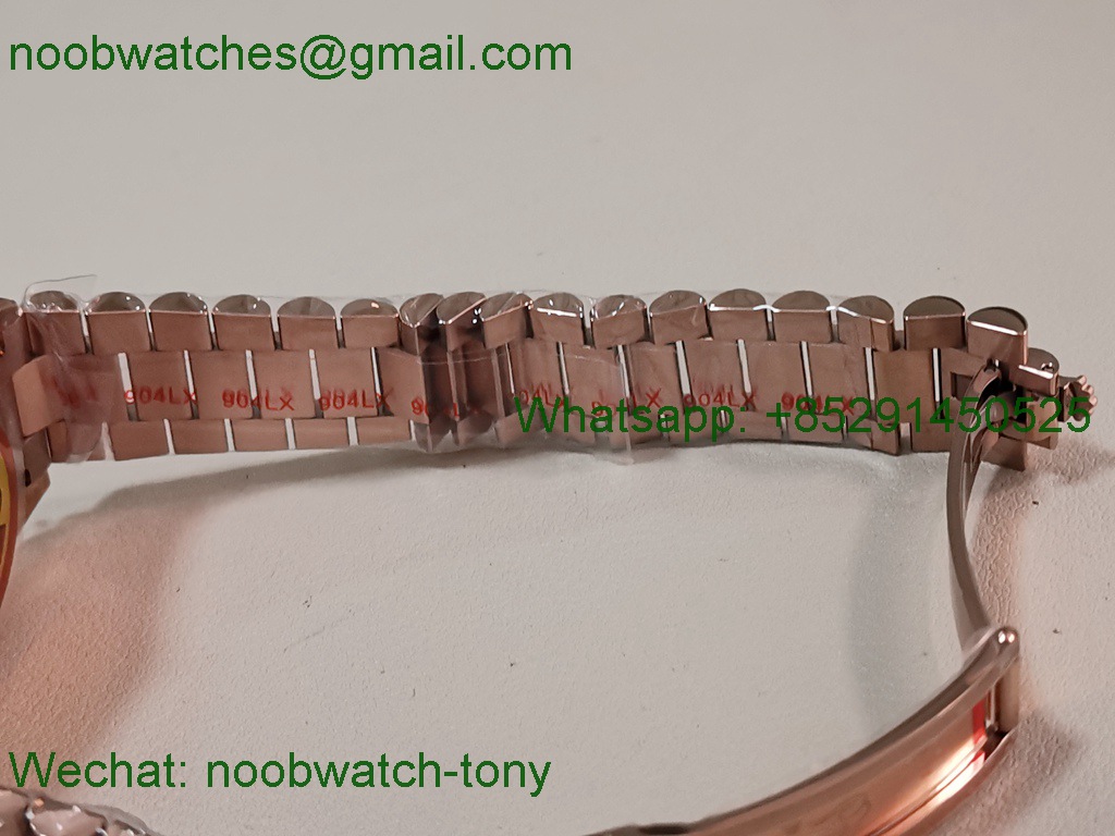 Replica Rolex DayDate 128235 Heavy Gain Weight Rose Gold QF 1:1 Best SuperClone RG Dial President Bracelet