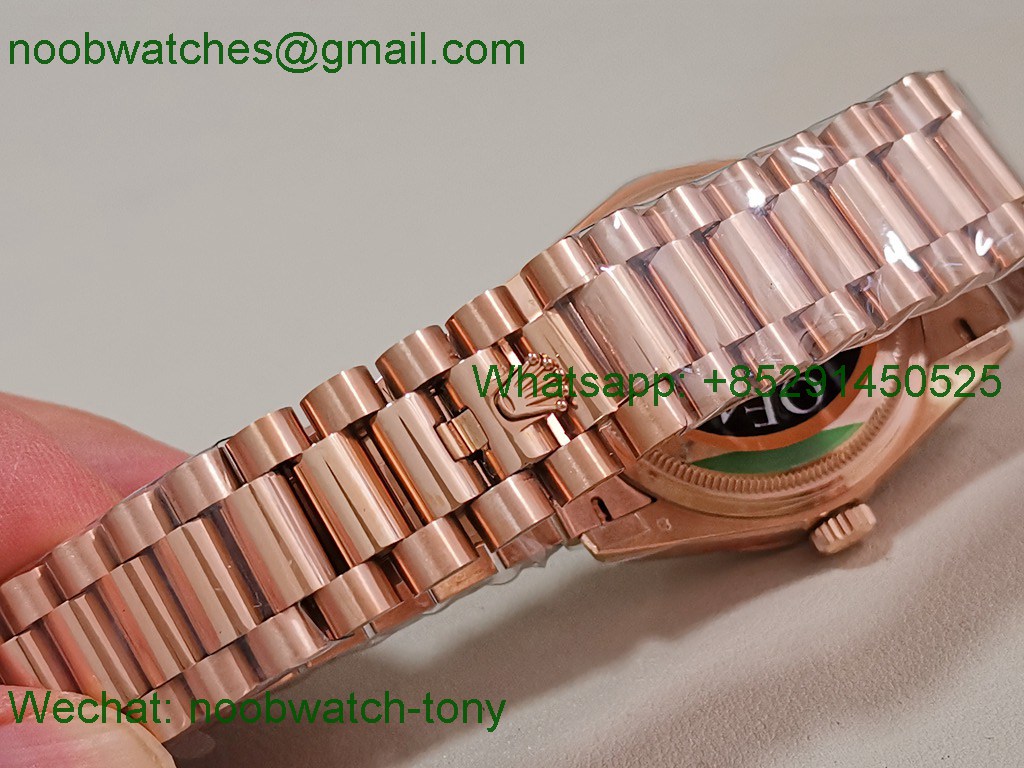 Replica Rolex DayDate 128238 Heavy Gain Weight Rose Gold QF 1:1 Best Diamond Rainbow Dial President